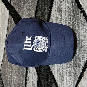 MILLER LITE EMBROIDERED NAVY BLUE SNAP-BACK HAT